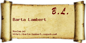 Barta Lambert névjegykártya