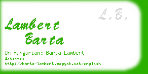 lambert barta business card